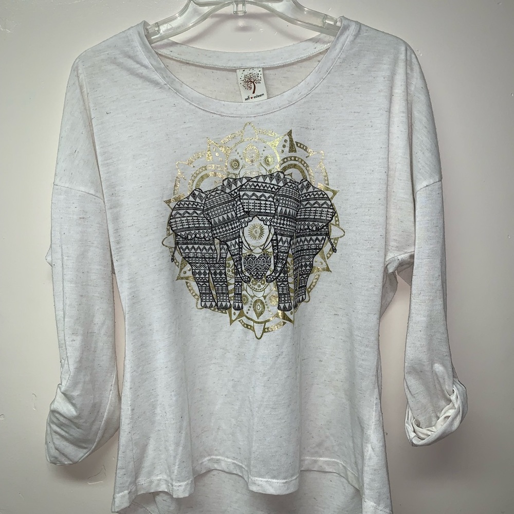 Self Esteem 2 elephants light weight 3/4 sleeve